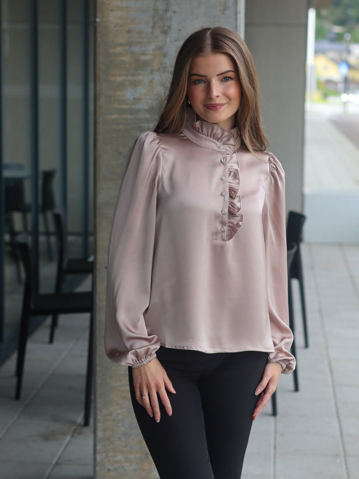 BLUSE VANDA SATIN CHAMPAGNE