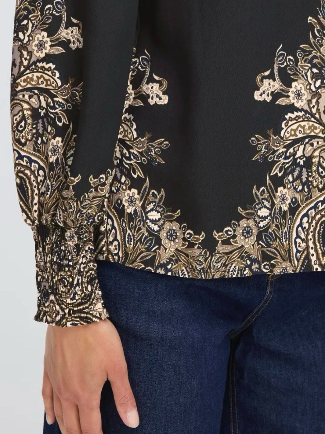 BLUSE FRADARA BLACK PAISLEY