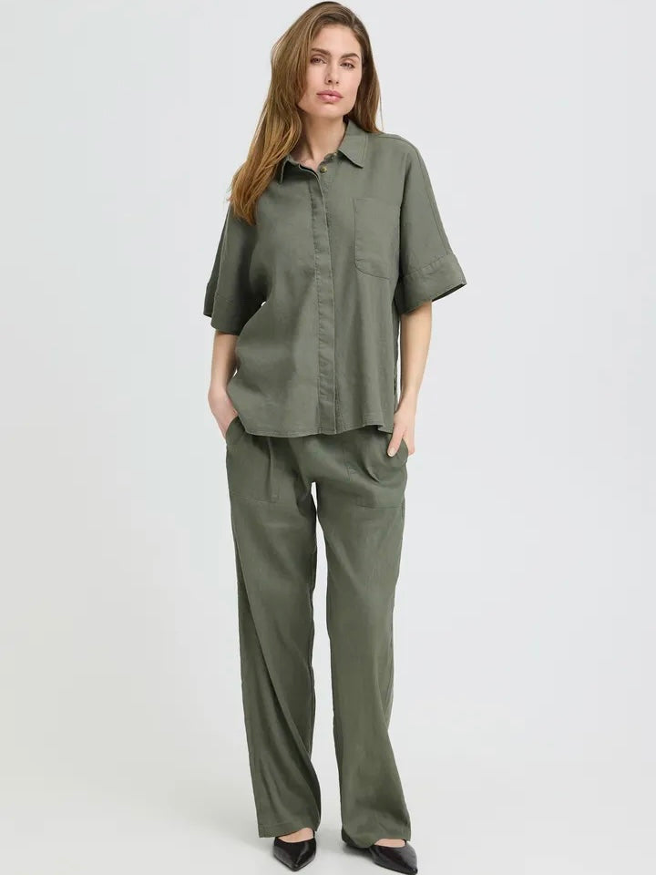 LIN BUKSE PZLUCA DEEP LICHEN GREEN