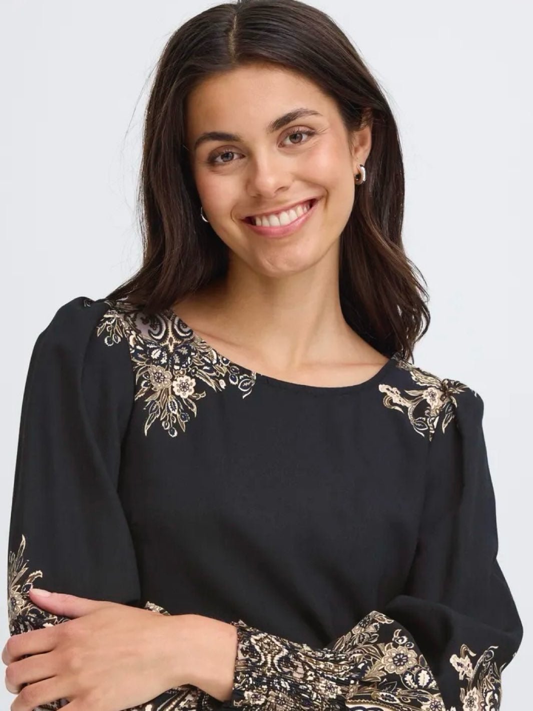 BLUSE FRADARA BLACK PAISLEY