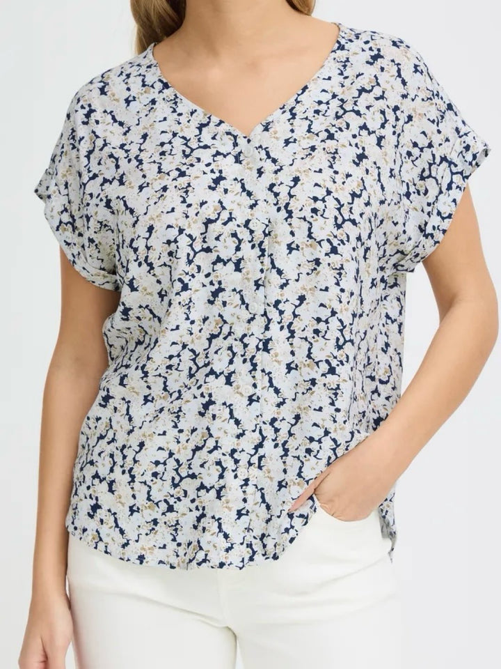 BLUSE FRHEAT NAVY BOHO FLORAL