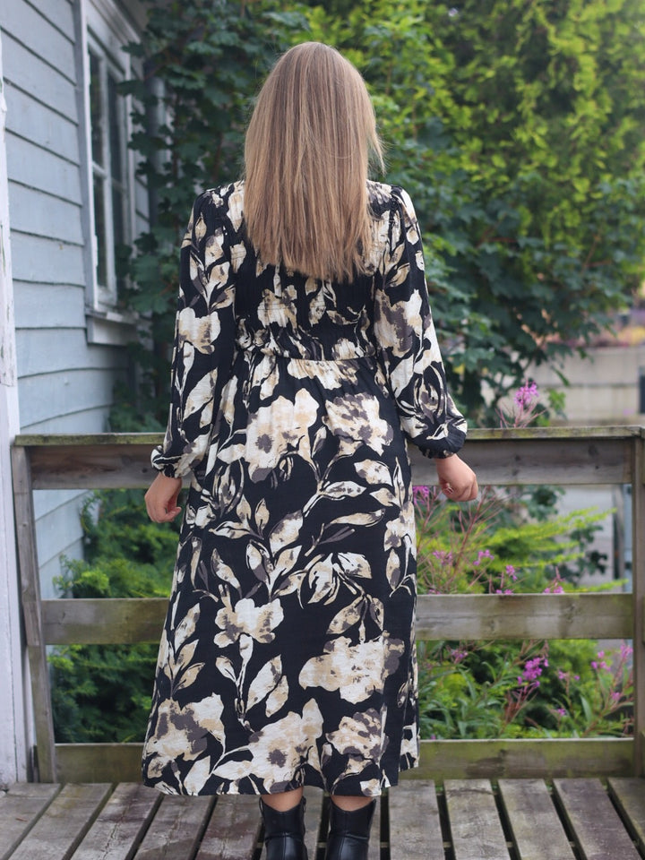 MIDIKJOLE FRARIANA FLORAL BLACK