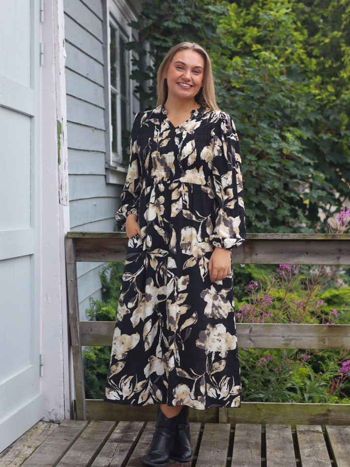 MIDIKJOLE FRARIANA FLORAL BLACK
