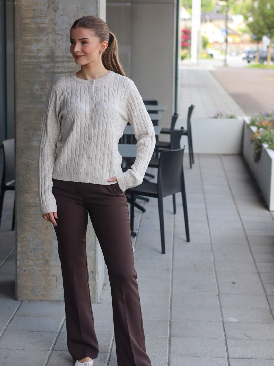 CARDIGAN PZSTEFFI CLOUD DANCER MELANGE