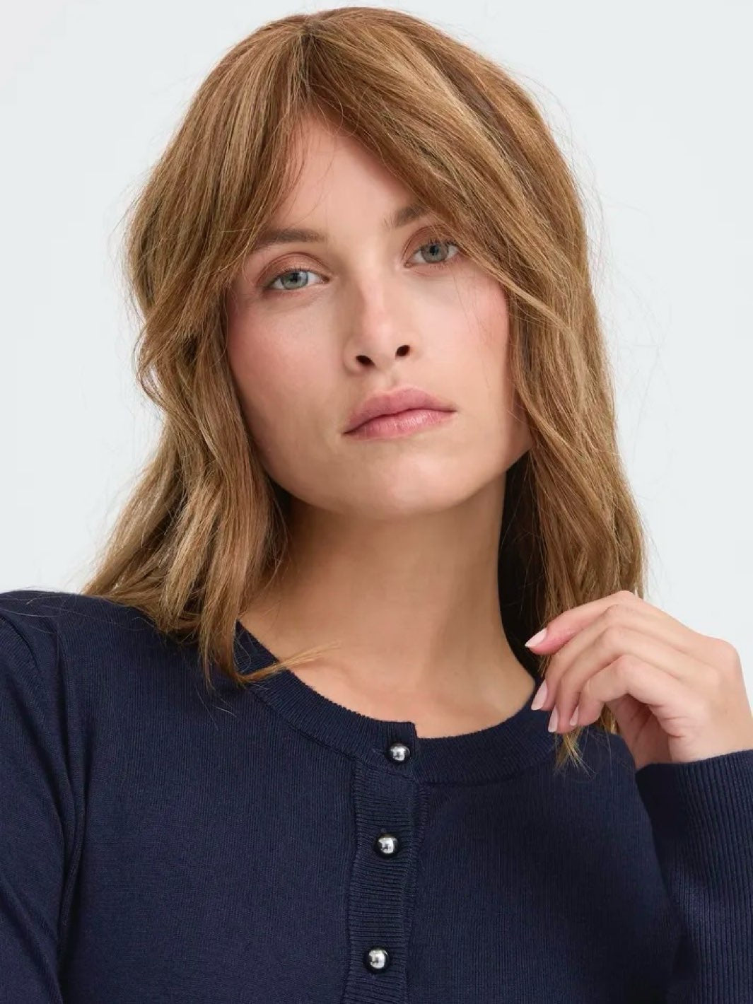 CARDIGAN PZSARA BUTTON DARK SAPPHIRE