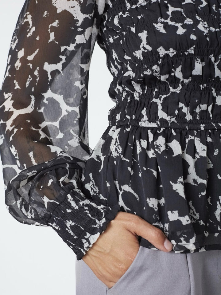 BLUSE UDA BLACK/CREAM