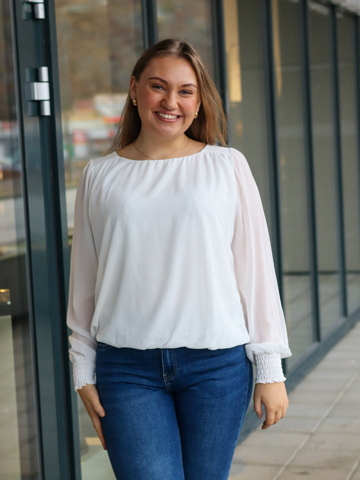 BLUSE MARITA CHIFFON OFFWHITE