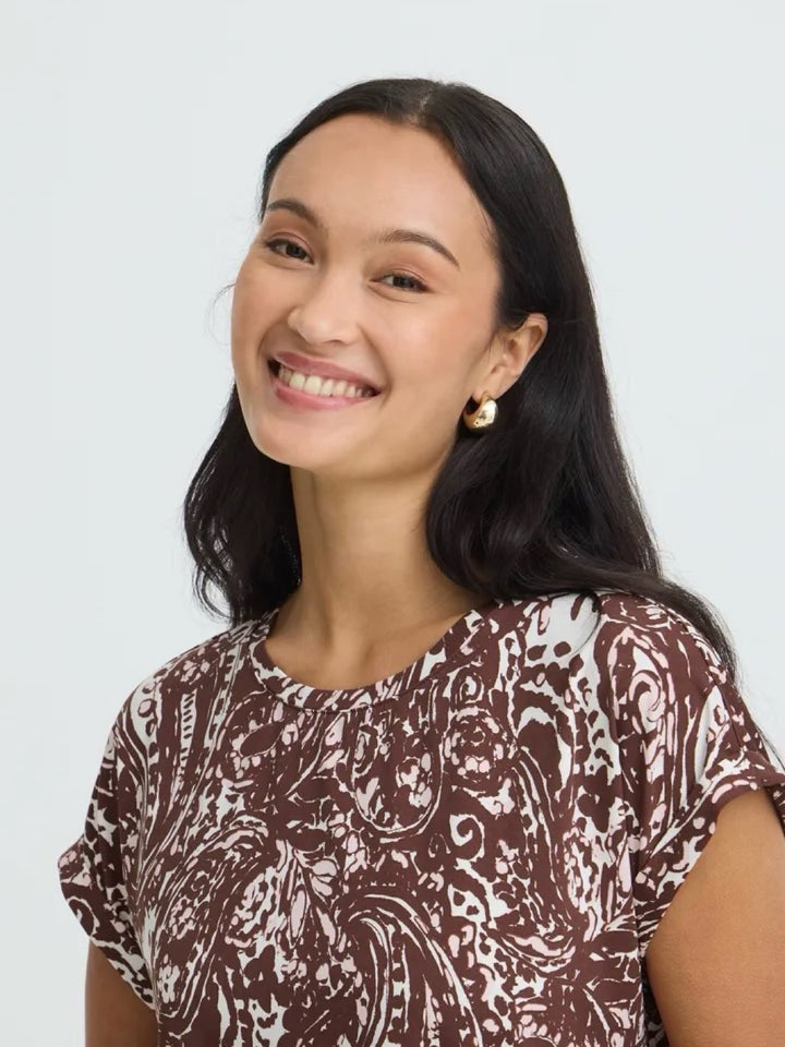 T-SKJORTE FRSEEN ETHNIC PLUM