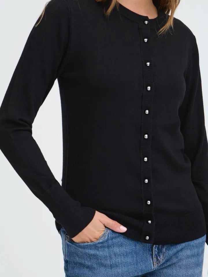 CARDIGAN PZSARA BUTTON BLACK BEAUTY