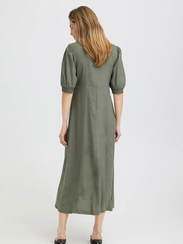LIN KJOLE PZLUCA LONG SS DEEP LICHEN GREEN