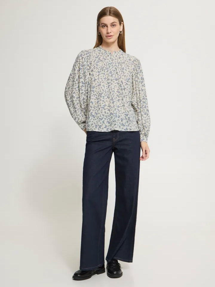 BLUSE IHVERA BLUE FLOWER PRINT