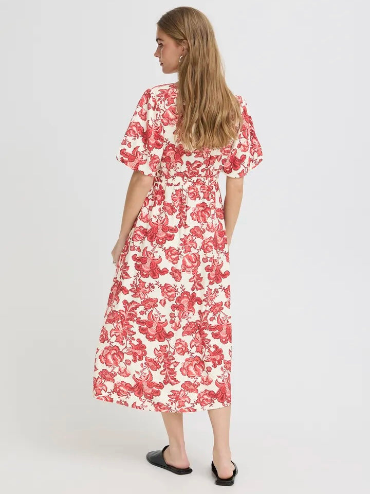 MIDIKJOLE IHGILVIS RED FLORAL