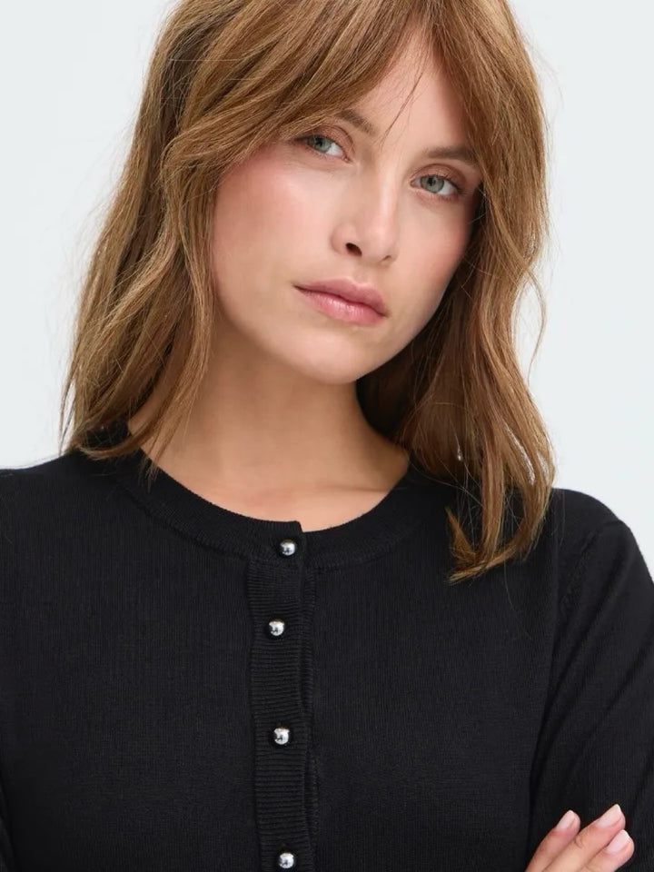 CARDIGAN PZSARA BUTTON BLACK BEAUTY