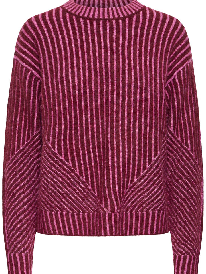 STRIKKEGENSER IHKAMARA LS STRIPE ROHDODENDRON