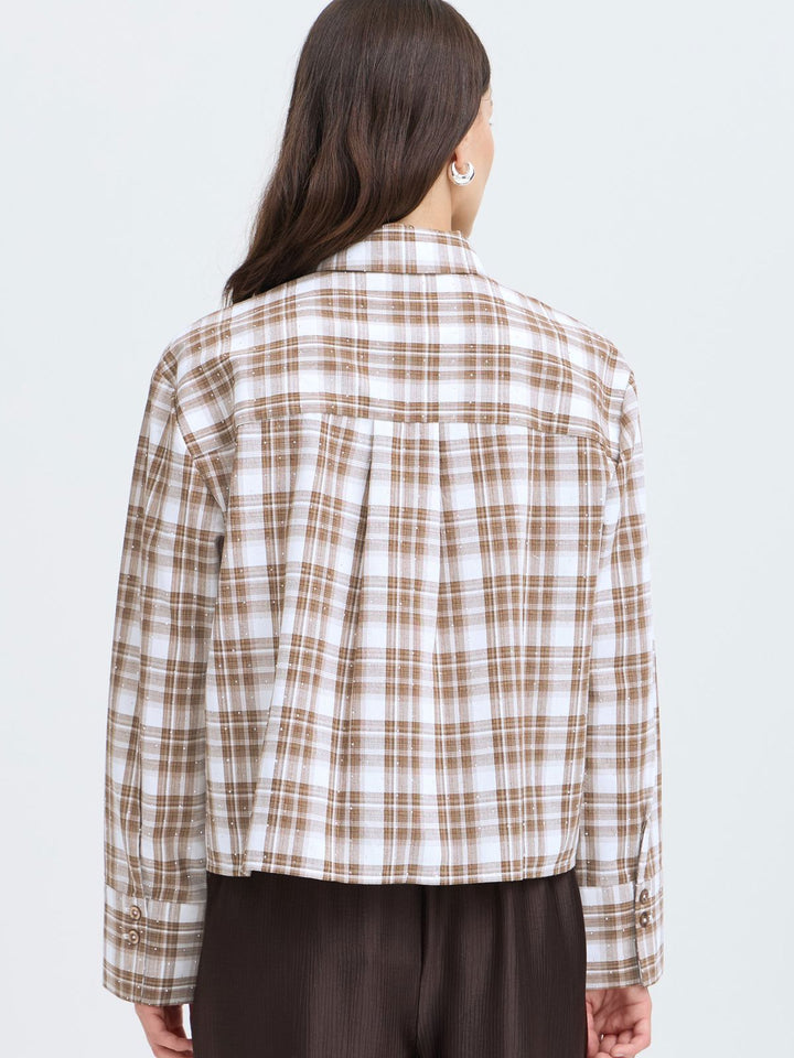 SKJORTE FRCRINA OXFORD TAN CHECK