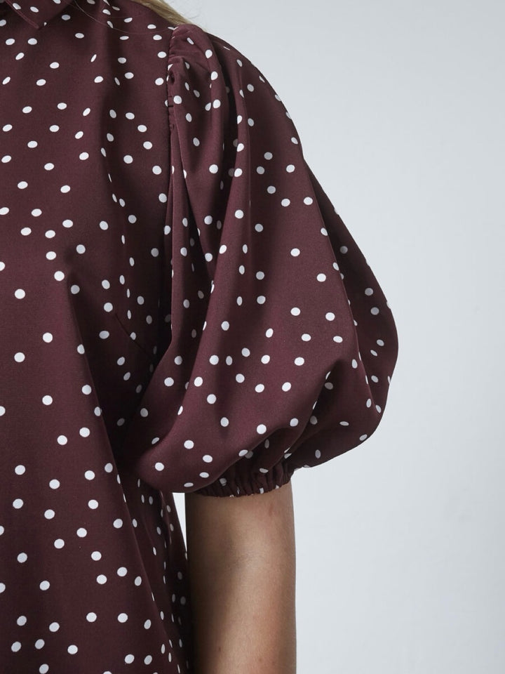 BLUSE ELLA BORDEAUX DOT