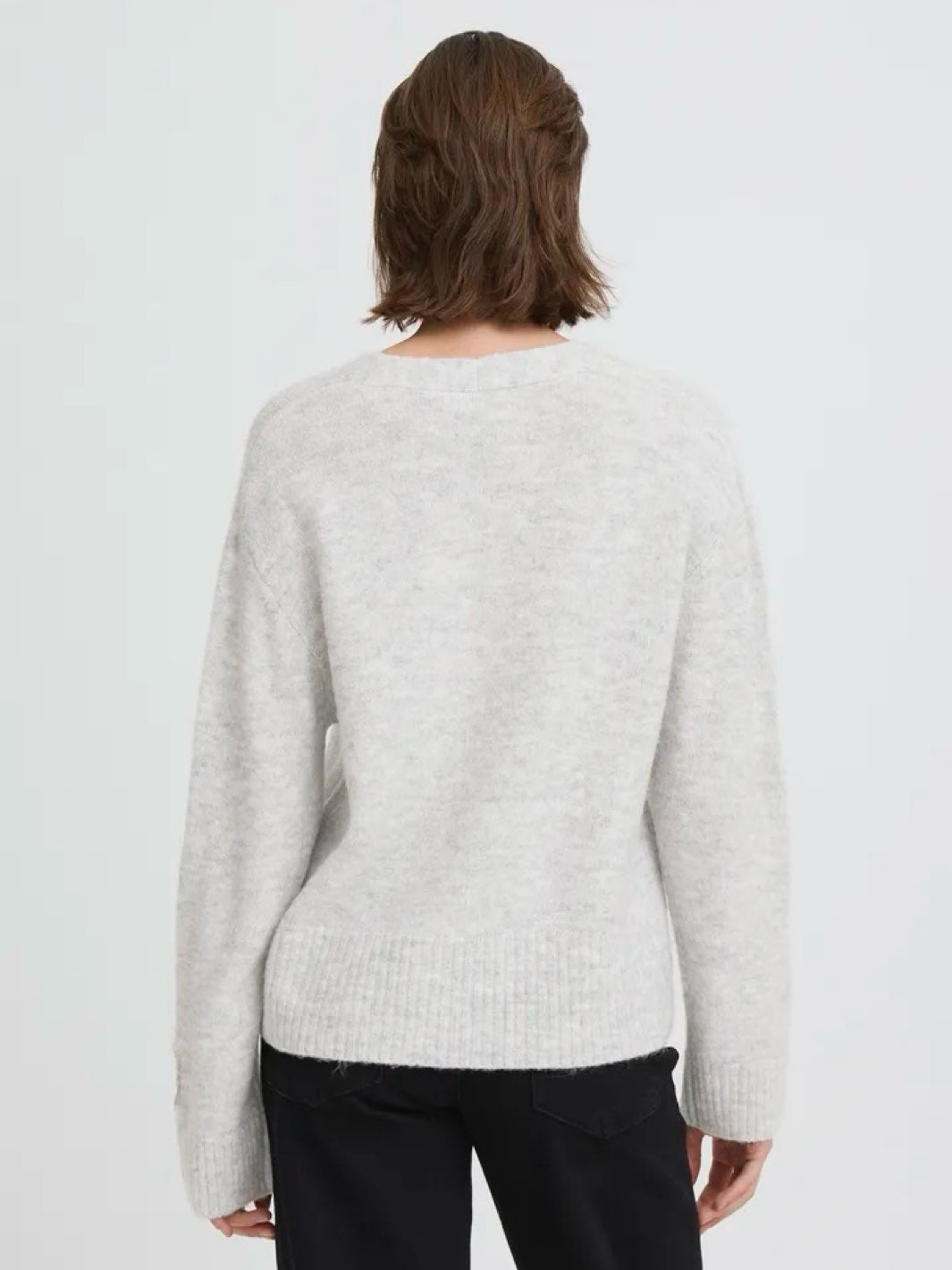 CARDIGAN IHBALING LIGHT GREY MELANGE