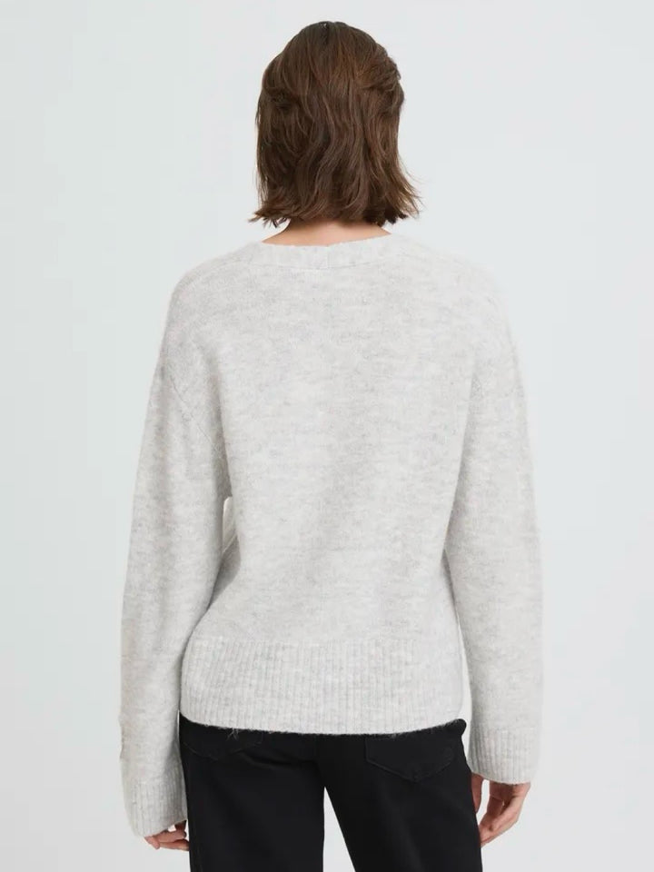 CARDIGAN IHBALING LIGHT GREY MELANGE