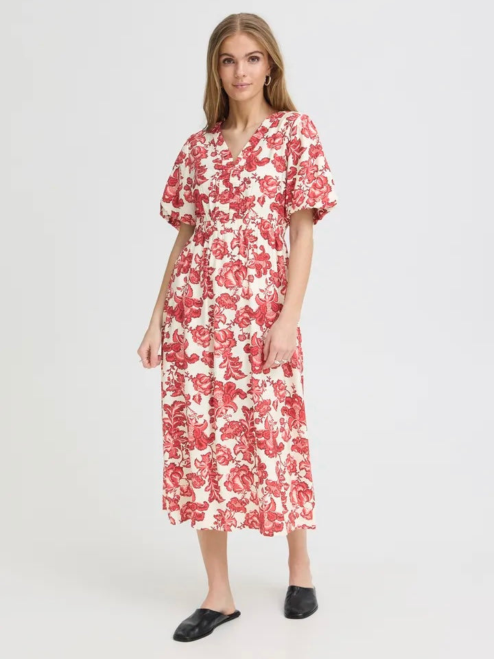 MIDIKJOLE IHGILVIS RED FLORAL