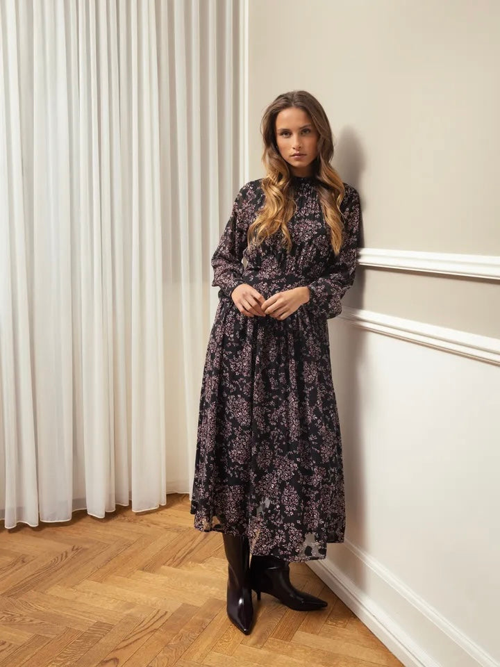 MIDIKJOLE FRCHAY FLORAL BLACK