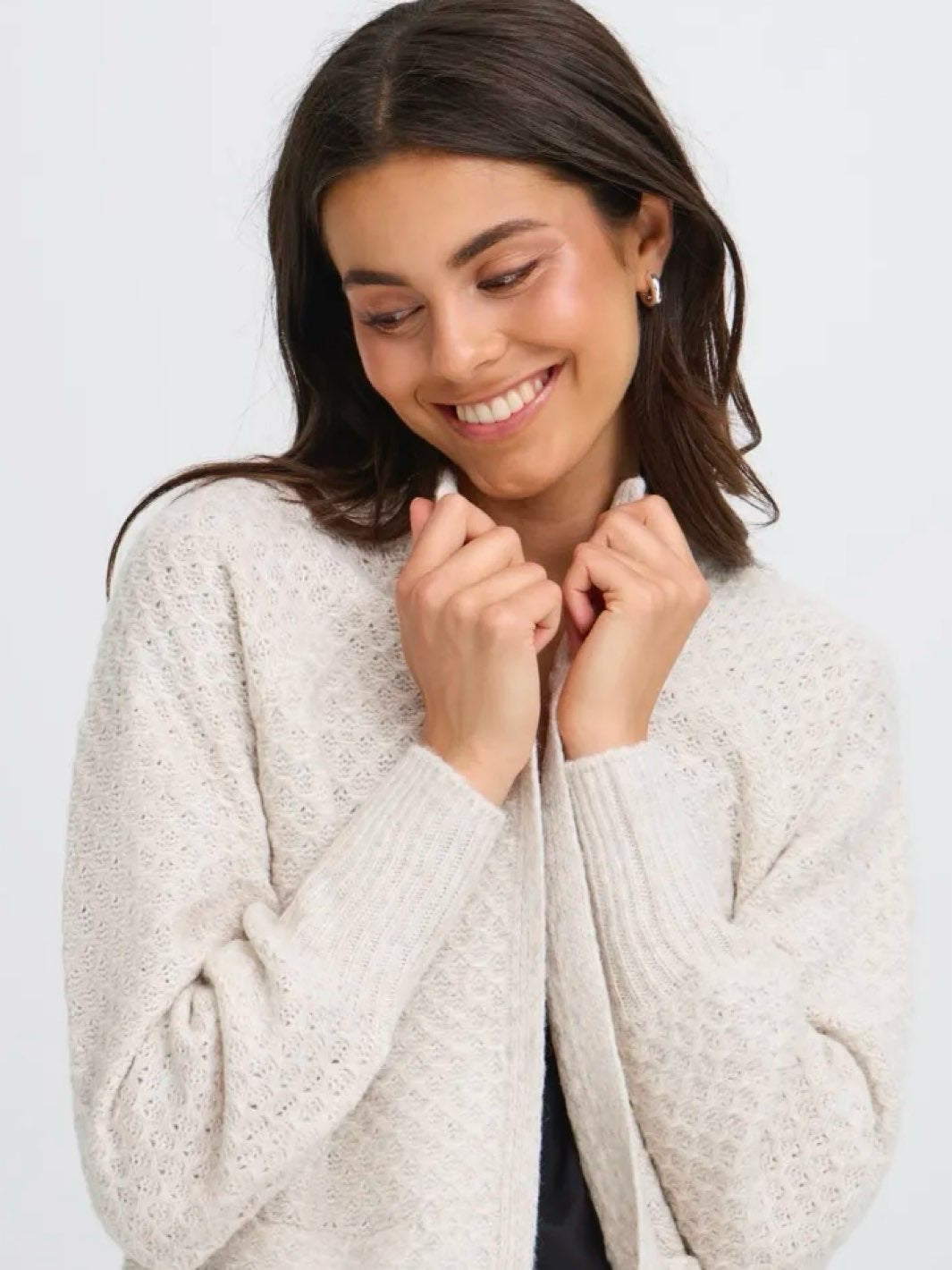 CARDIGAN FRBEVERLY OATMEAL MELANGE