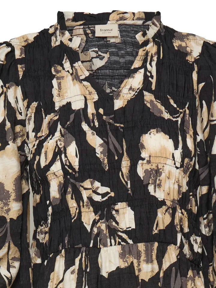 MIDIKJOLE FRARIANA FLORAL BLACK