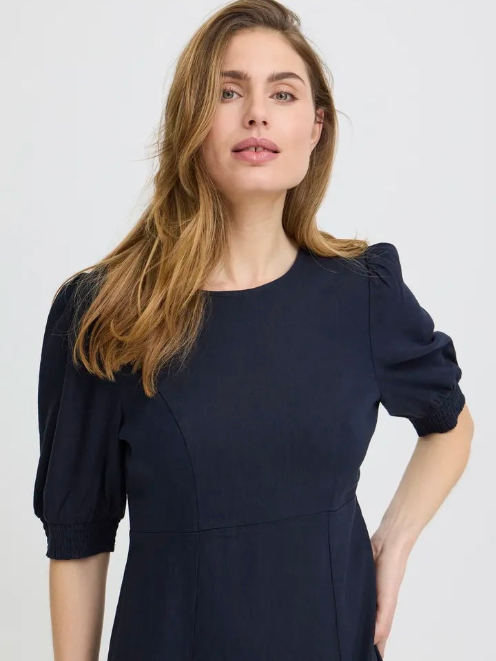LIN KJOLE PZLUCA LONG SS DARK SAPPHIRE