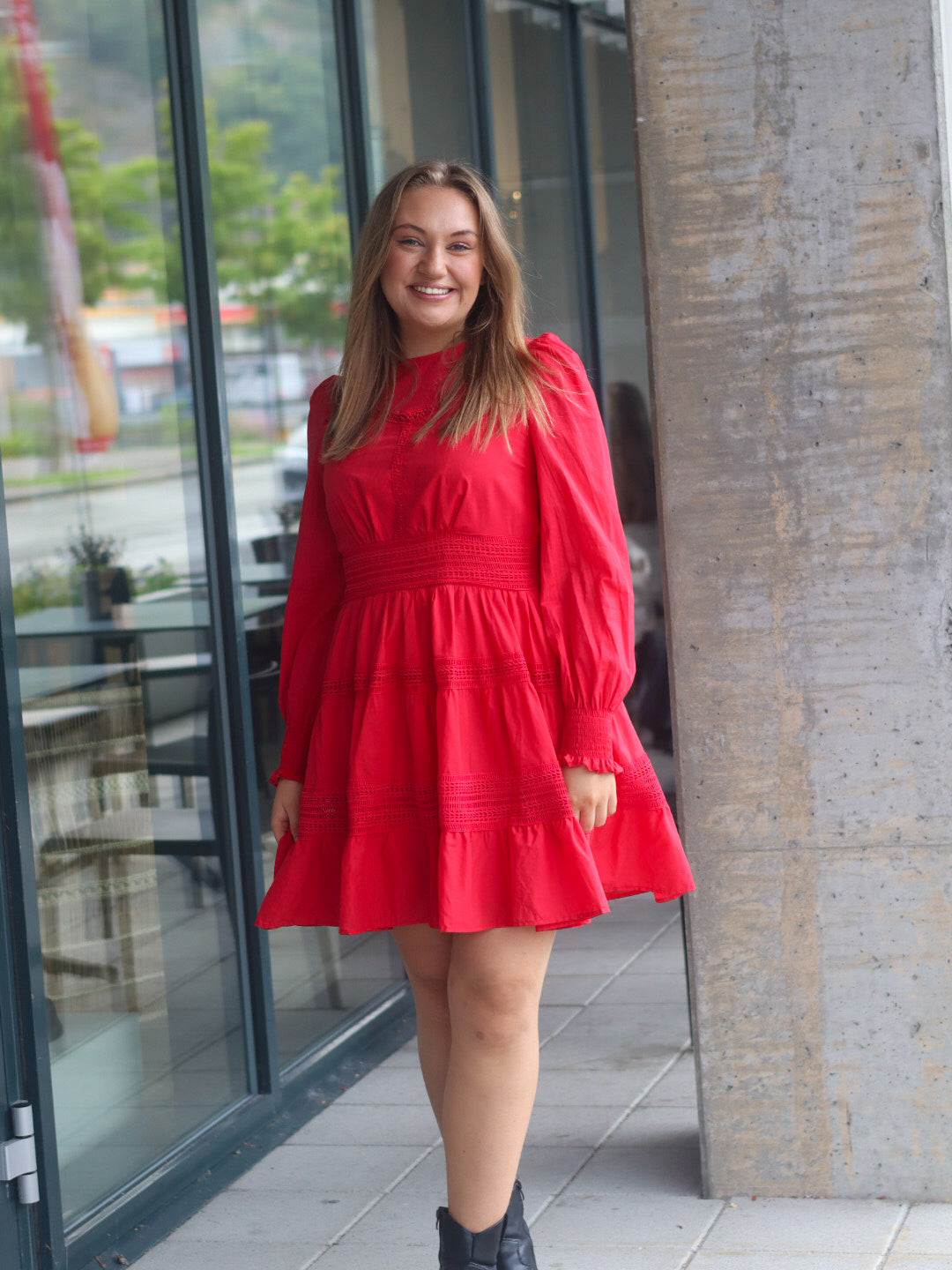 KJOLE ELOISE L/S RED