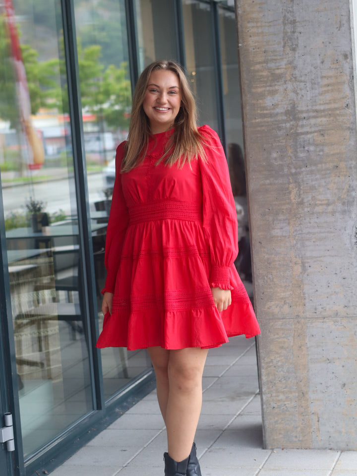 KJOLE ELOISE L/S RED