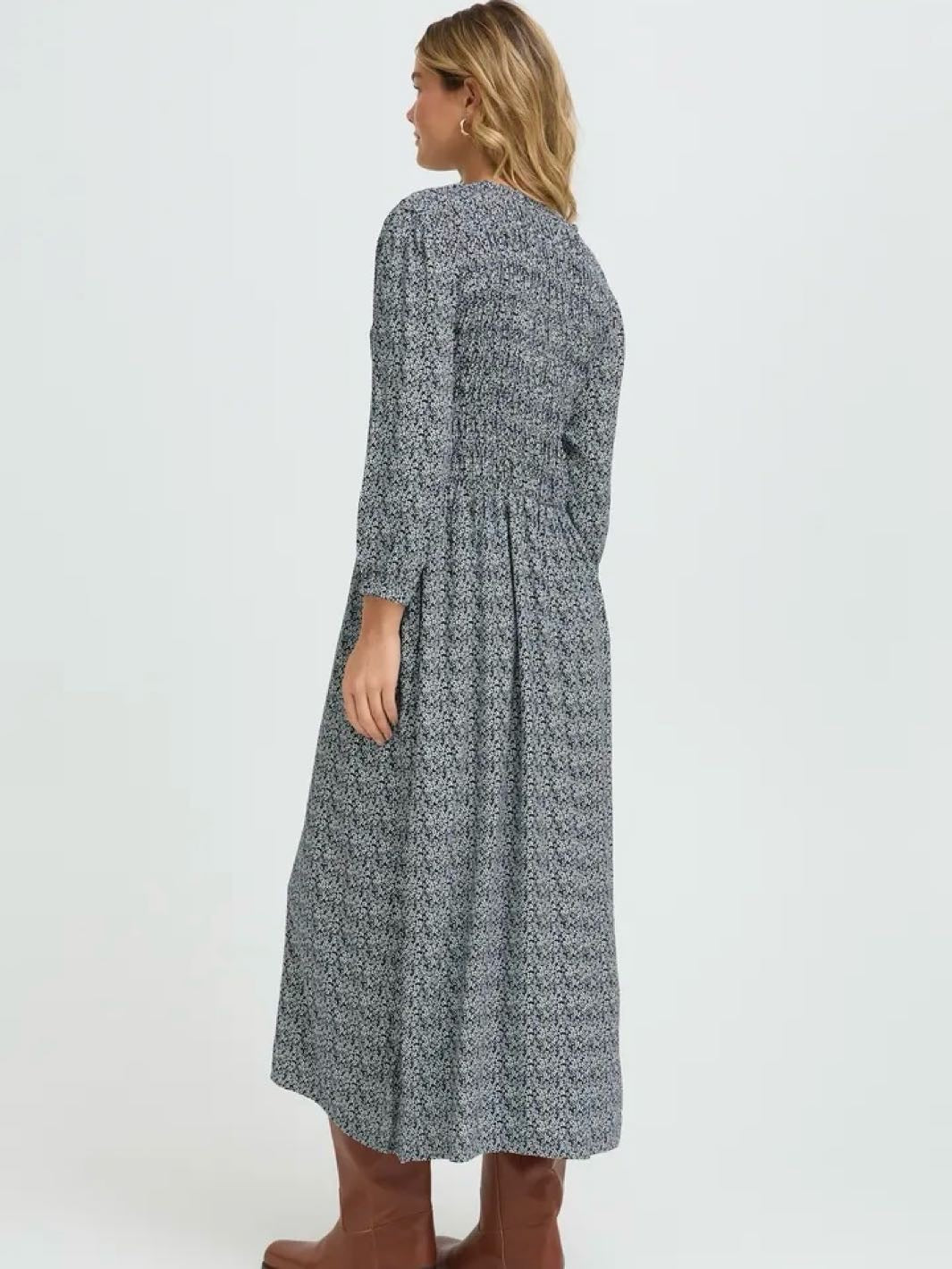 MIDIKJOLE FRFLOWY TINY PETAL NAVY