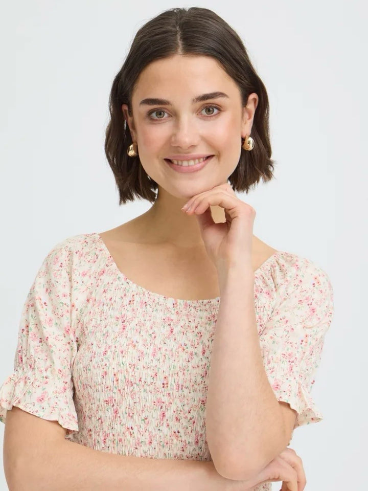 MIDIKJOLE FRHEAT PINK FLORAL