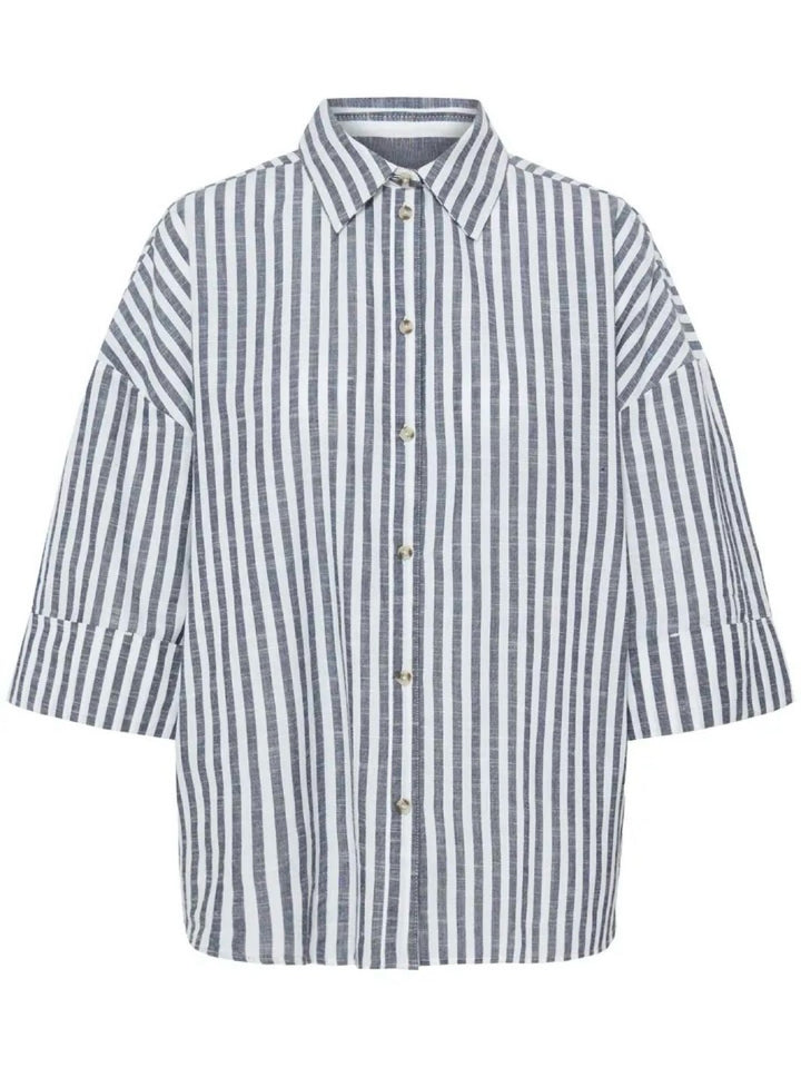 SKJORTE FRPHEBE  NAVY STRIPE