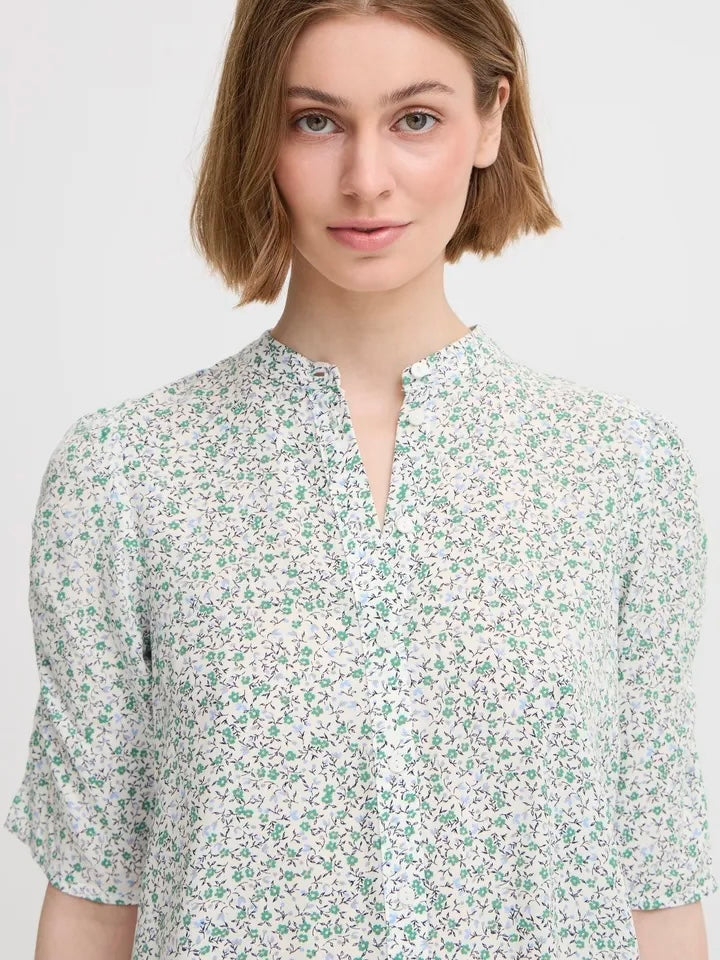 BLUSE IHVERA GREEN FLOWER