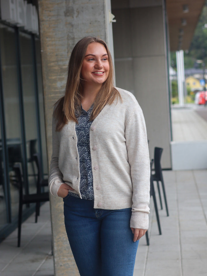 CARDIGAN FRELLIS LIMESTONE MELANGE