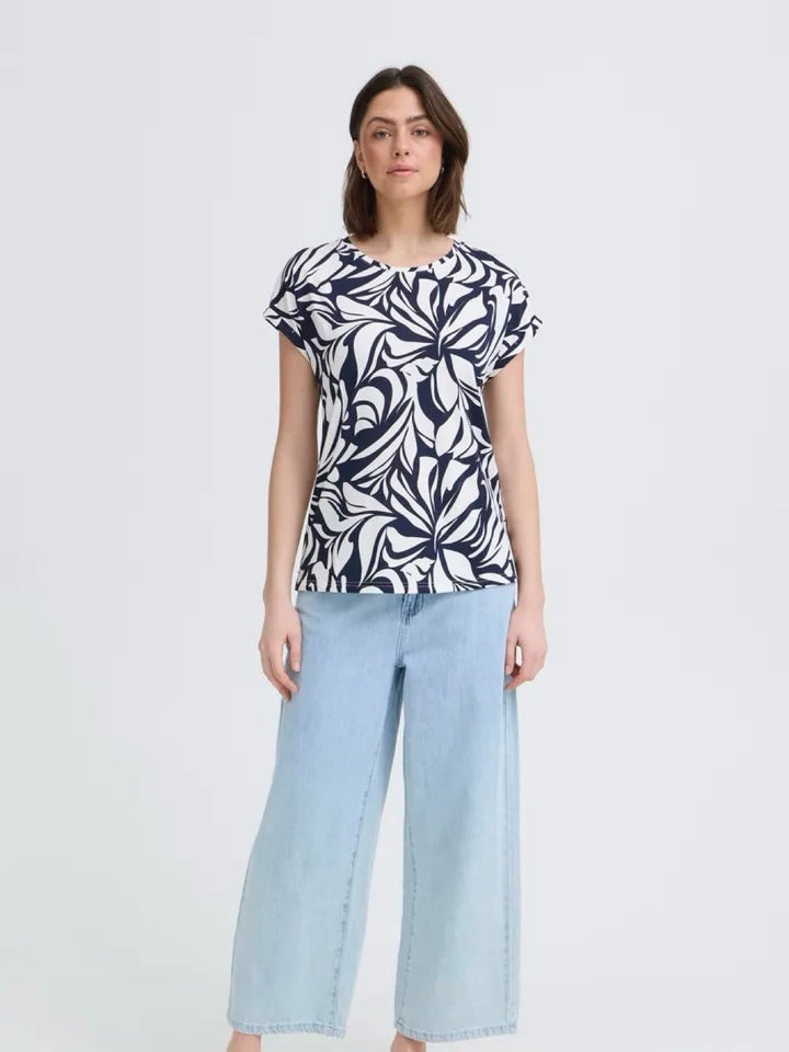 T-SKJORTE FRSEEN  FLORAL REVERIE NAVY