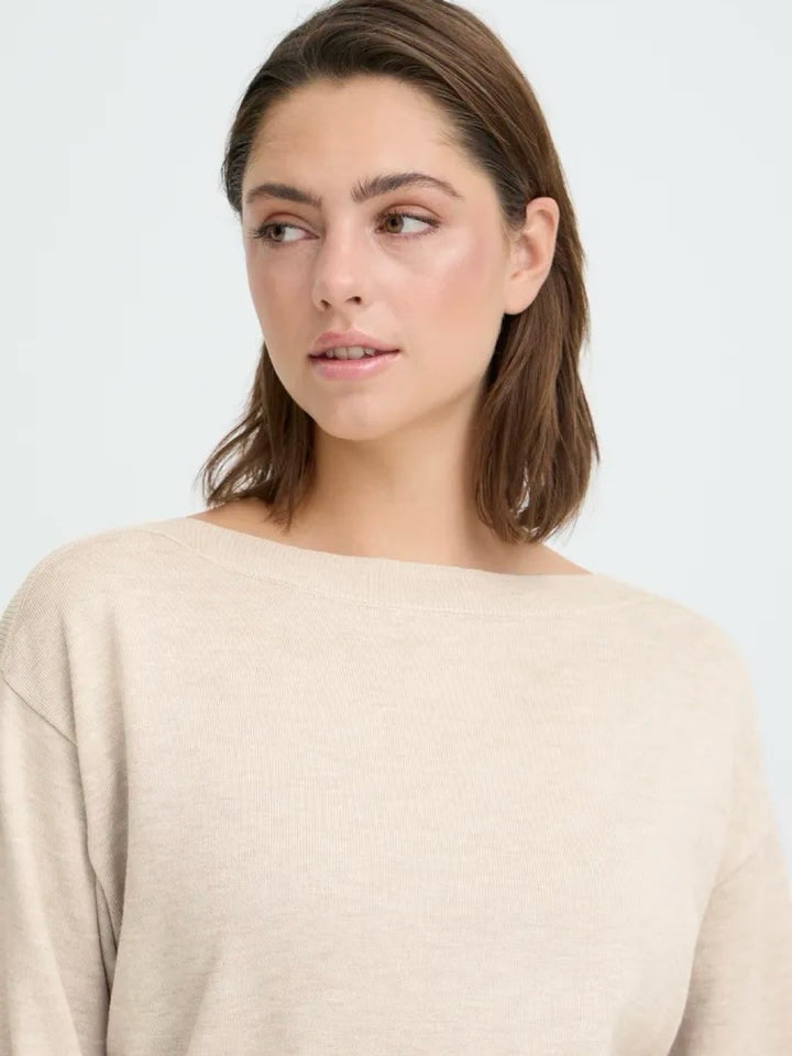 GENSER IHLULS BOAT NECK OATMEAL MELANGE