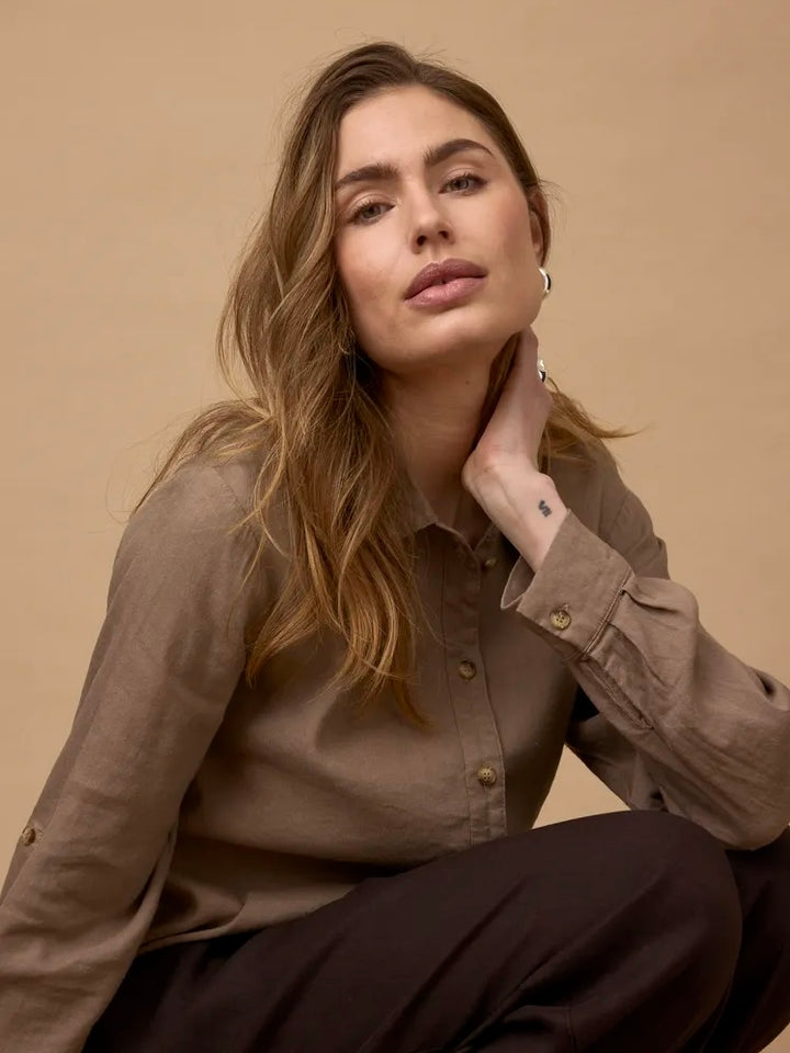 LIN SKJORTE PZLUCA LS WALNUT