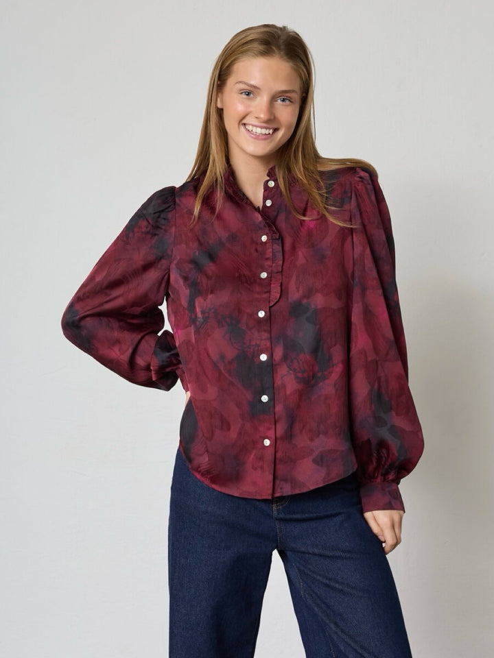 SKJORTE VIRSA BORDEAUX BLURED