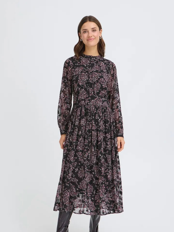 MIDIKJOLE FRCHAY FLORAL BLACK