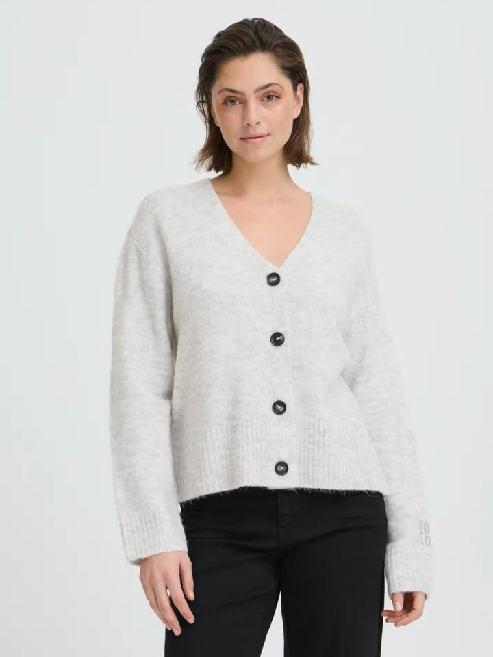 CARDIGAN IHBALING LIGHT GREY MELANGE