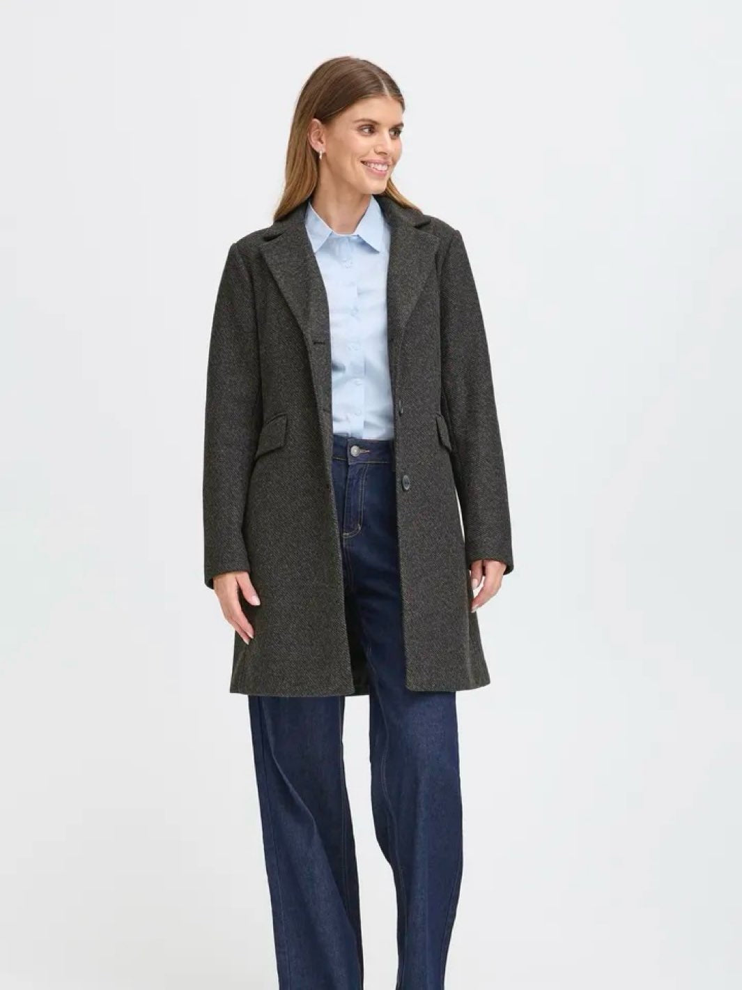 KÅPE FREVILLA LONG CHARCOAL MELANGE