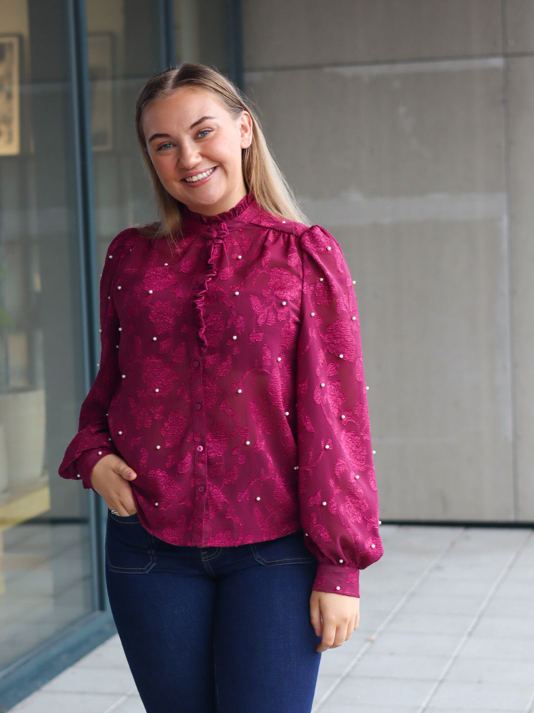 BLUSE VIRSA BORDEAUX PEARL