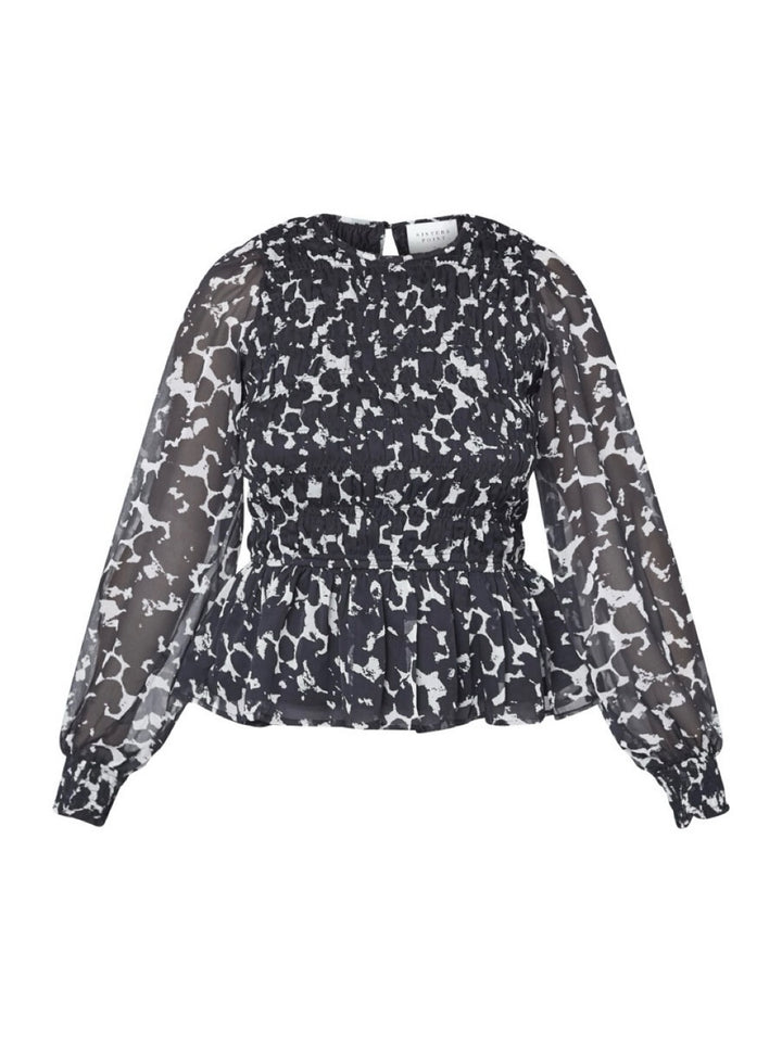 BLUSE UDA BLACK/CREAM