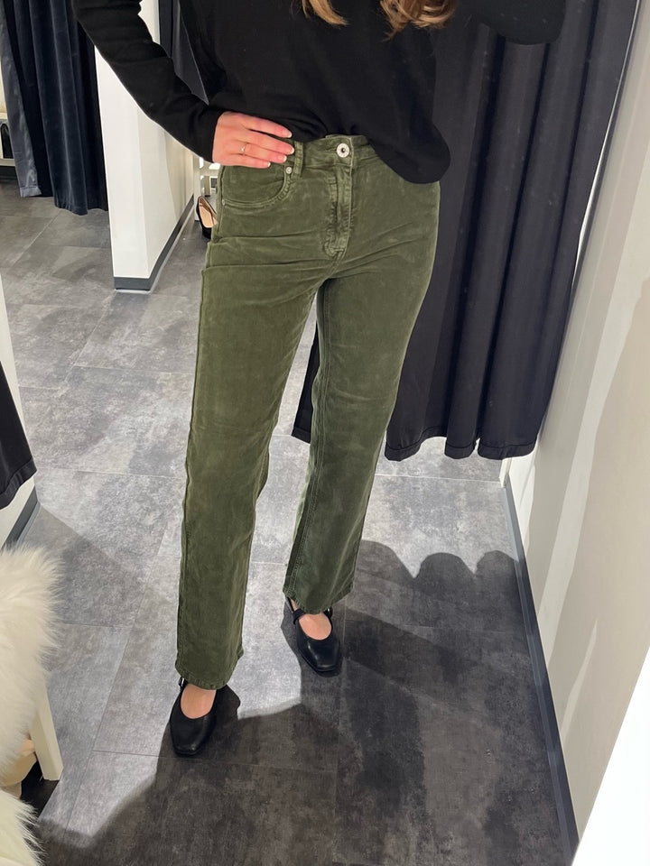 BUKSE HANA CORD MOSSY GREEN
