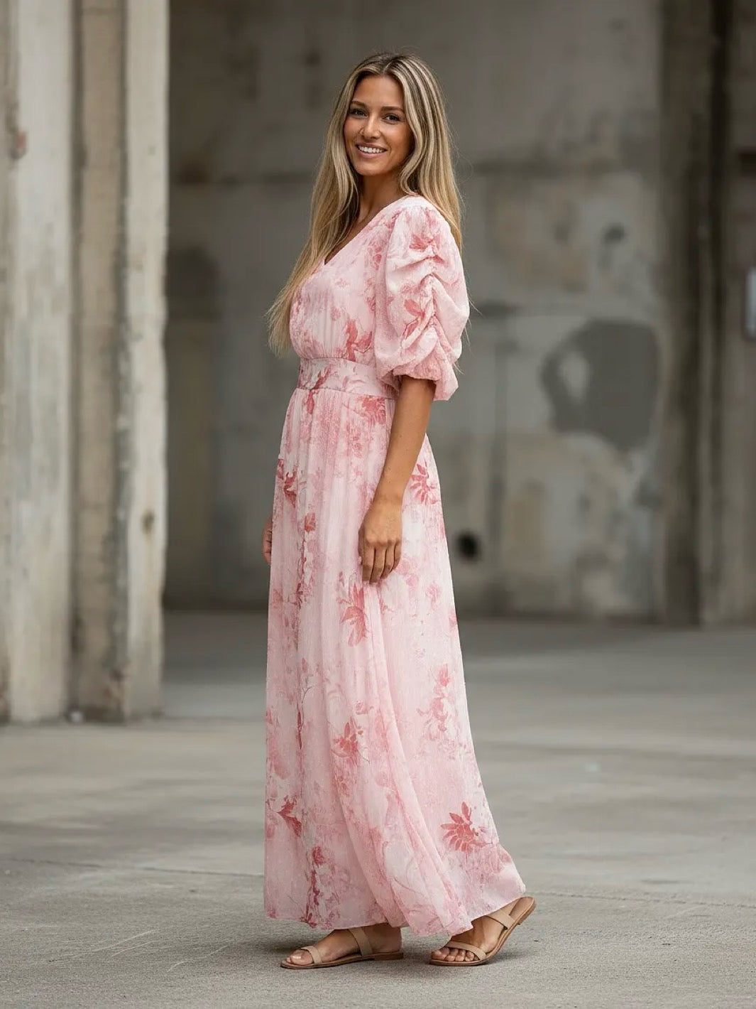 MAXIKJOLE EMMELI LARA V ROSE PETAL