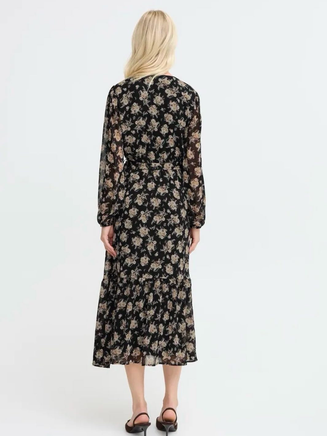 MIDIKJOLE BYXILAYDA BLACK FLORAL