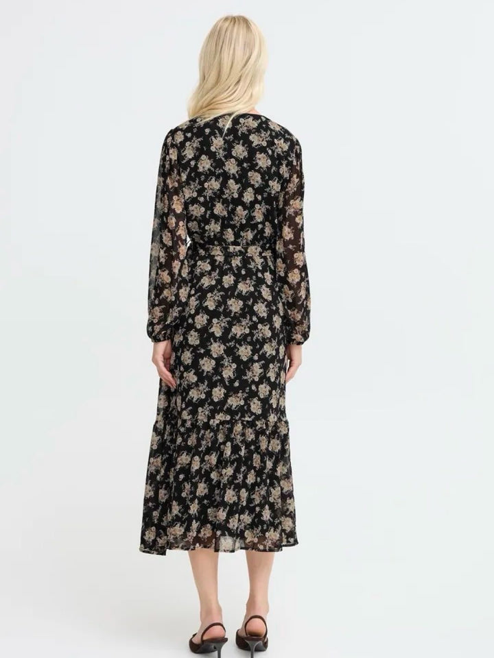 MIDIKJOLE BYXILAYDA BLACK FLORAL