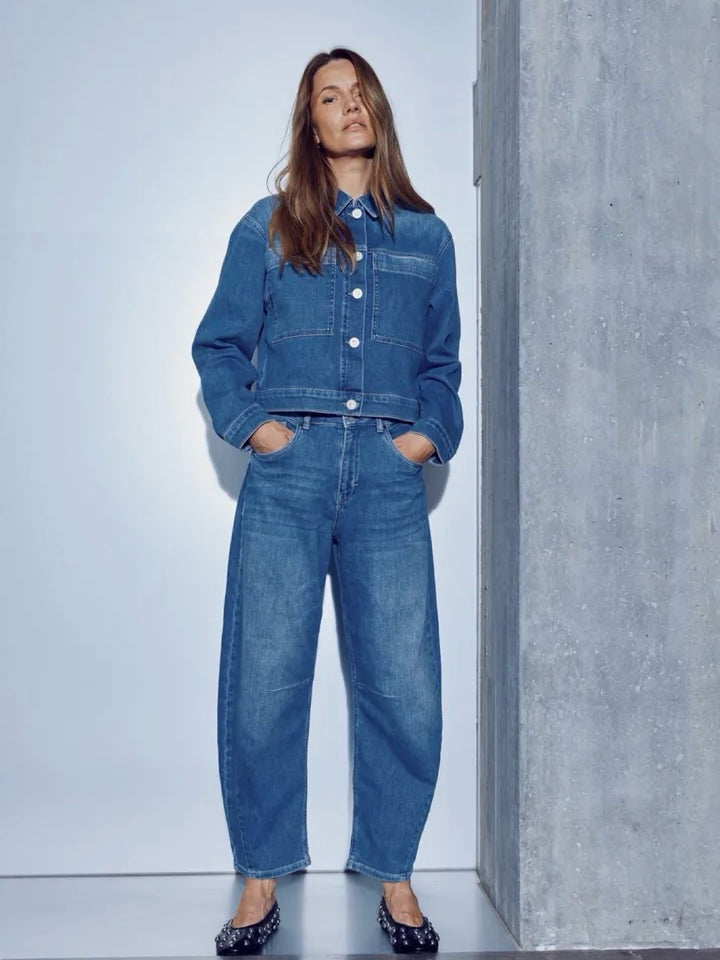 DONGERIJAKKE PZANNI MEDIUM BLUE DENIM