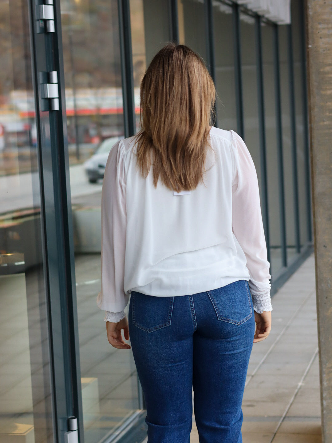 BLUSE MARITA CHIFFON OFFWHITE