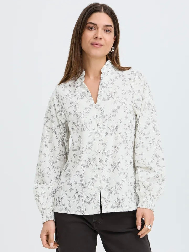 BLUSE PZDEBORAH BROWN FLOWERS